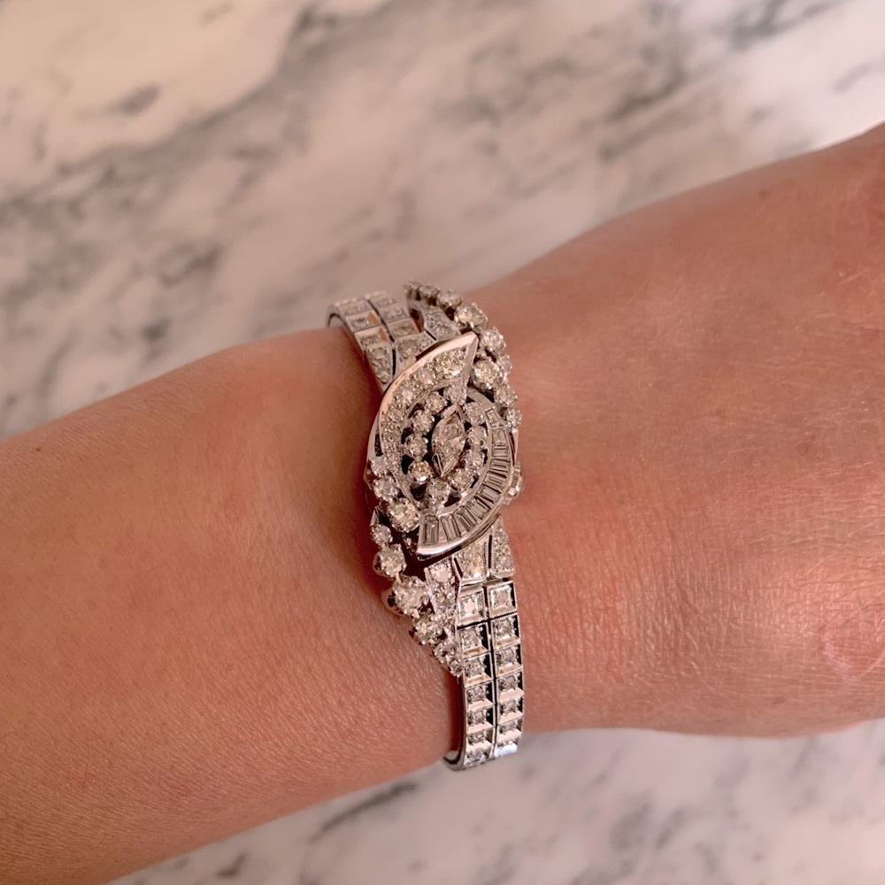 Stunning 14k Diamond Bracelet Hamilton watch